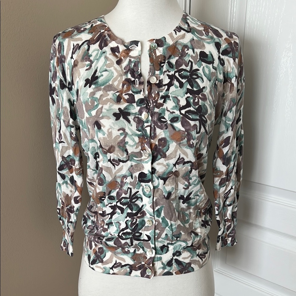 Banana Republic Floral Button-Up Cardigan XS